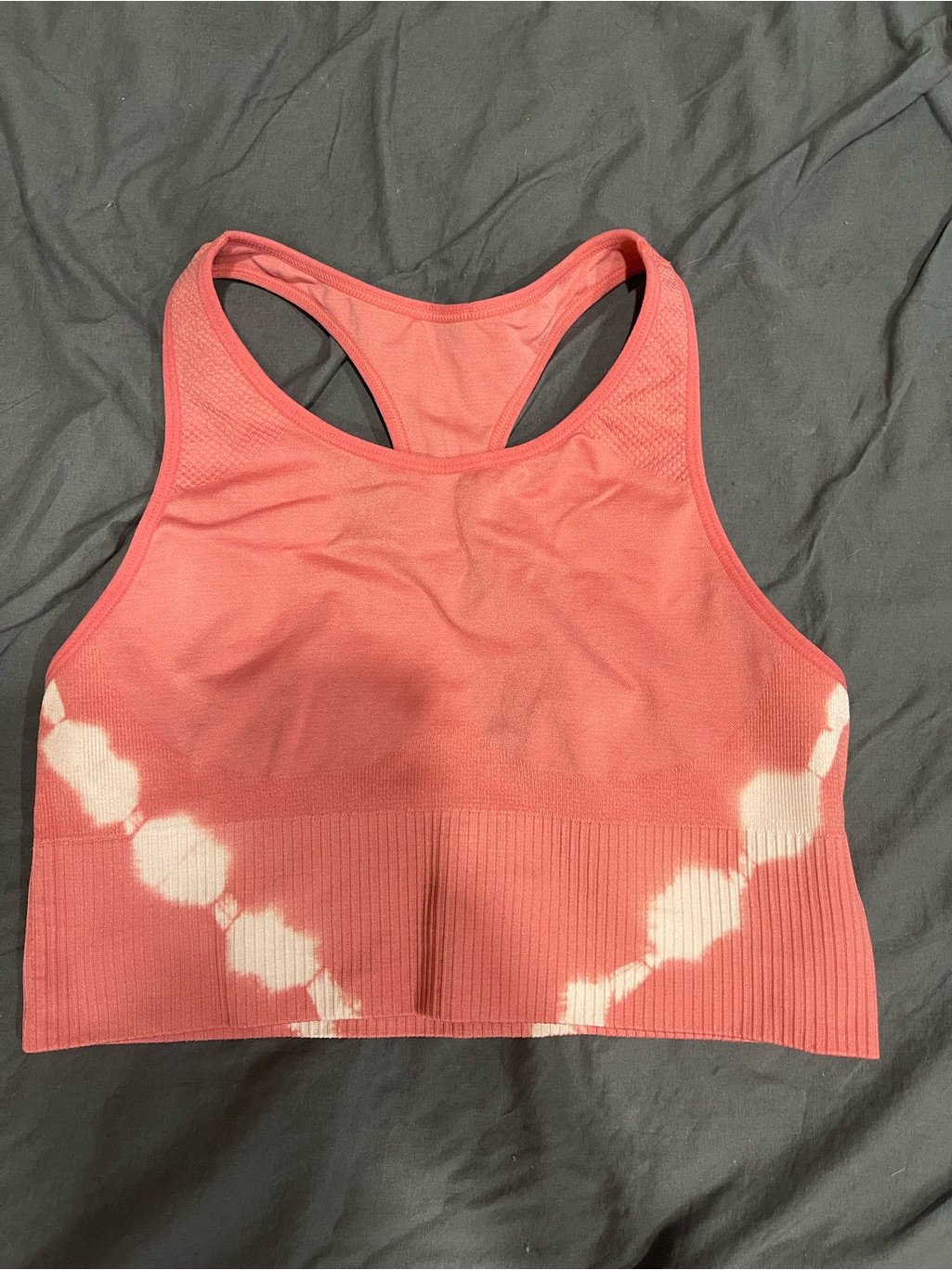 Zyia Coral Pink Tie-Dye Racerback Sports Bra